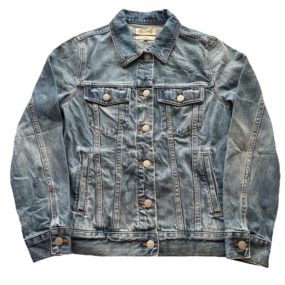 Madewell Classic Fit Women's Small Blue Trucker Denim Jean Jacket EUC - Picture 2 of 6
